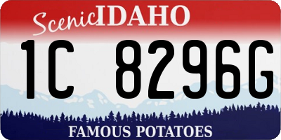ID license plate 1C8296G