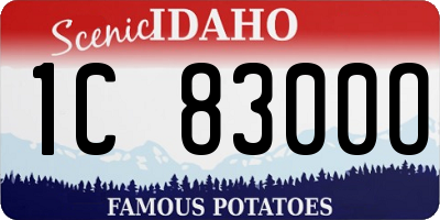 ID license plate 1C8300O