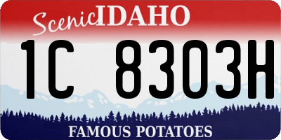 ID license plate 1C8303H
