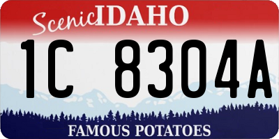 ID license plate 1C8304A