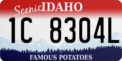ID license plate 1C8304L