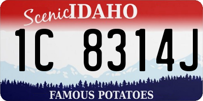 ID license plate 1C8314J