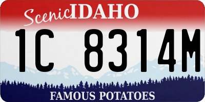 ID license plate 1C8314M