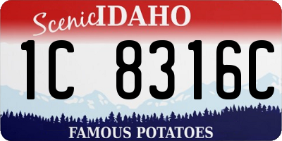 ID license plate 1C8316C