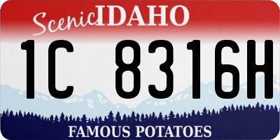 ID license plate 1C8316H