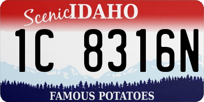 ID license plate 1C8316N