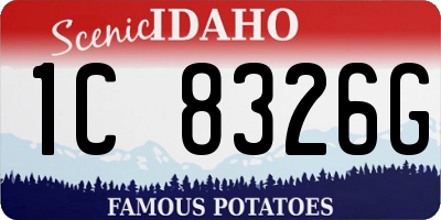 ID license plate 1C8326G