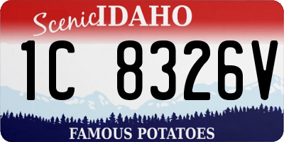 ID license plate 1C8326V