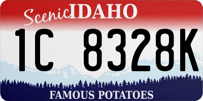 ID license plate 1C8328K