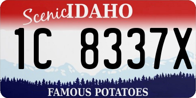ID license plate 1C8337X