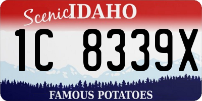ID license plate 1C8339X