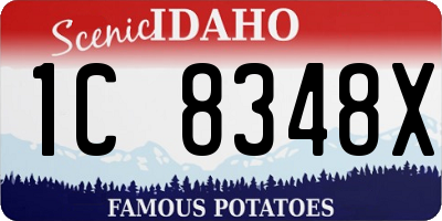ID license plate 1C8348X