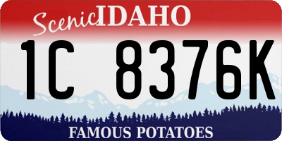 ID license plate 1C8376K