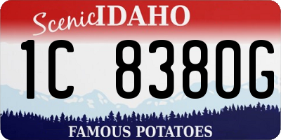 ID license plate 1C8380G