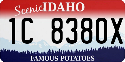 ID license plate 1C8380X