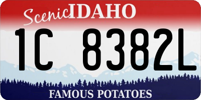 ID license plate 1C8382L