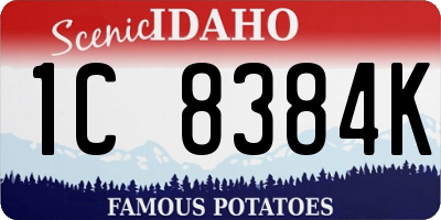ID license plate 1C8384K