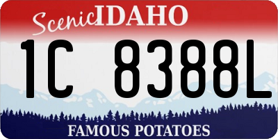 ID license plate 1C8388L