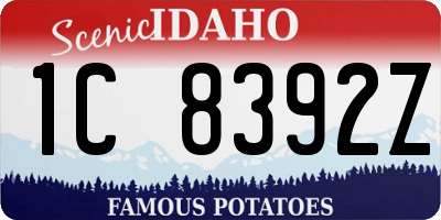 ID license plate 1C8392Z