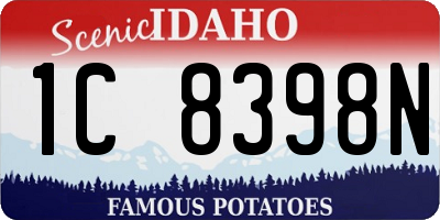 ID license plate 1C8398N