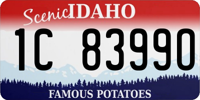 ID license plate 1C8399O
