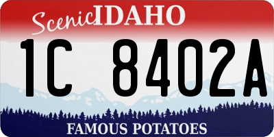ID license plate 1C8402A