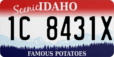 ID license plate 1C8431X