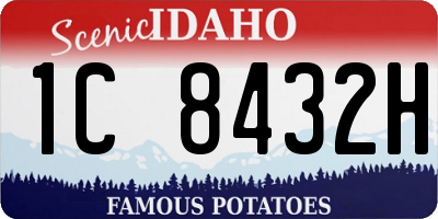 ID license plate 1C8432H