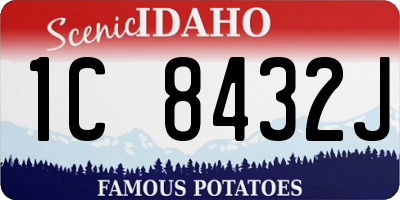 ID license plate 1C8432J
