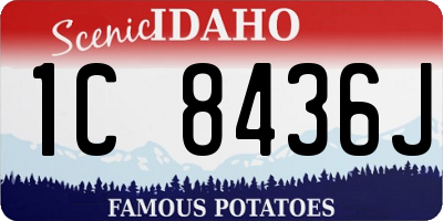 ID license plate 1C8436J