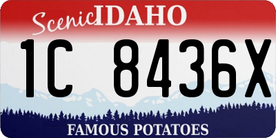 ID license plate 1C8436X