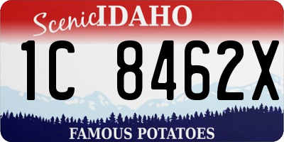 ID license plate 1C8462X