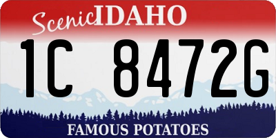ID license plate 1C8472G
