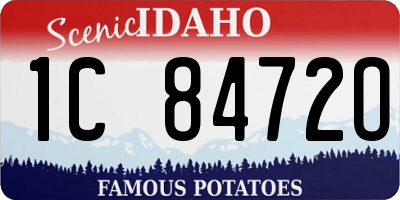 ID license plate 1C8472O