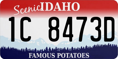 ID license plate 1C8473D