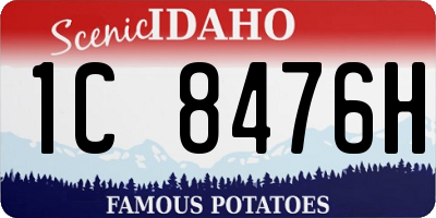 ID license plate 1C8476H