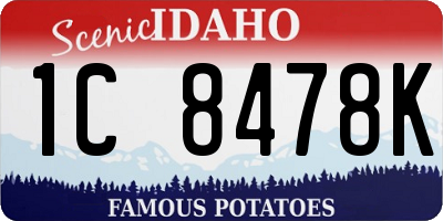 ID license plate 1C8478K