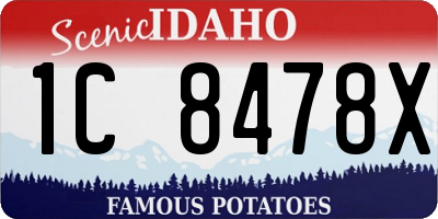 ID license plate 1C8478X