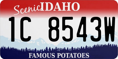 ID license plate 1C8543W
