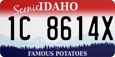 ID license plate 1C8614X