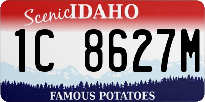 ID license plate 1C8627M
