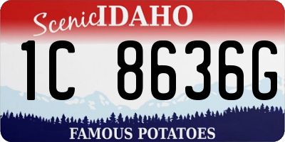 ID license plate 1C8636G