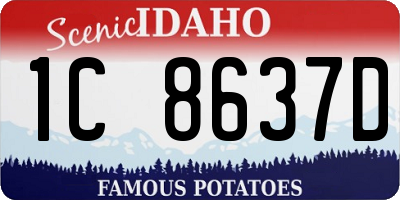 ID license plate 1C8637D
