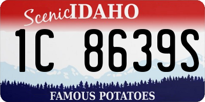 ID license plate 1C8639S