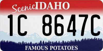 ID license plate 1C8647C