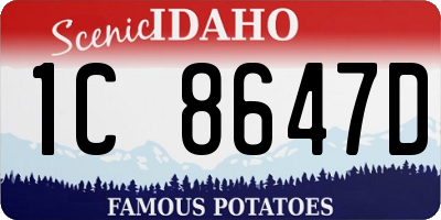 ID license plate 1C8647D