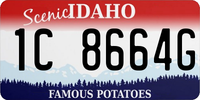 ID license plate 1C8664G