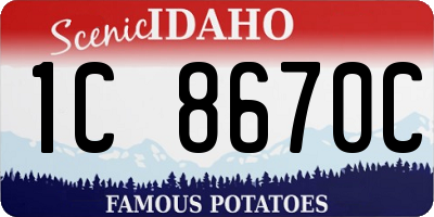 ID license plate 1C8670C