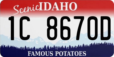 ID license plate 1C8670D