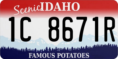 ID license plate 1C8671R